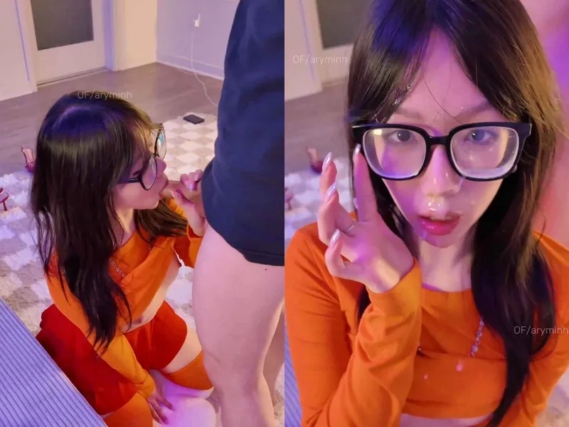 Aryminh liếm chuối như chưa từng được bú